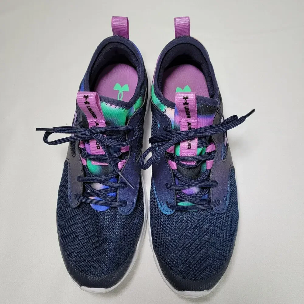 Under Armour Sneakers Shoes 7 Youth Running Hiking Walking Athletic Navy Multi